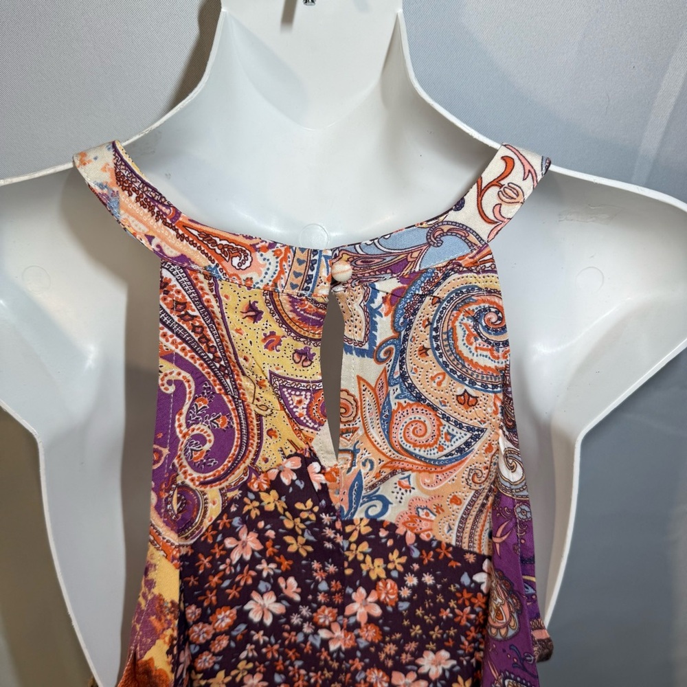 Savanna Jane Patchwork Paisley Floral Tank Top NWT L Boho - Picture 4 of 5